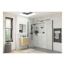 Black Wetroom Glass Side Panels